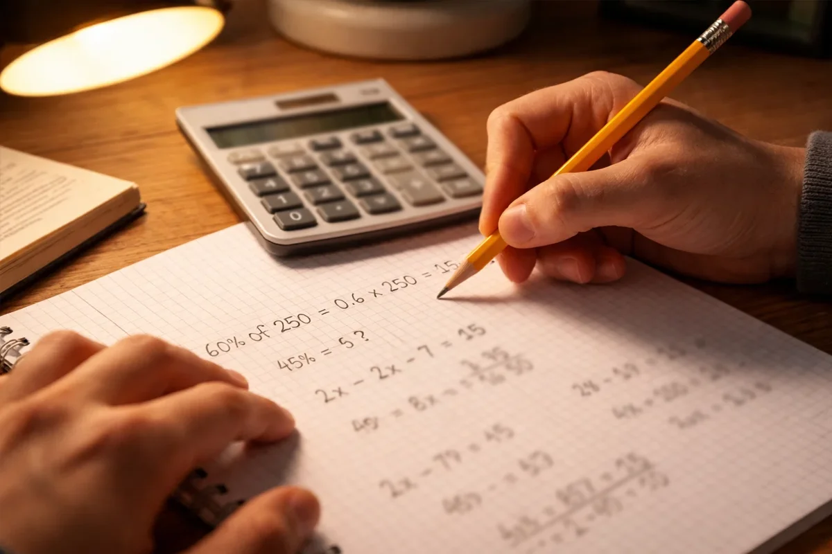 Bettor calculating implied probability on paper