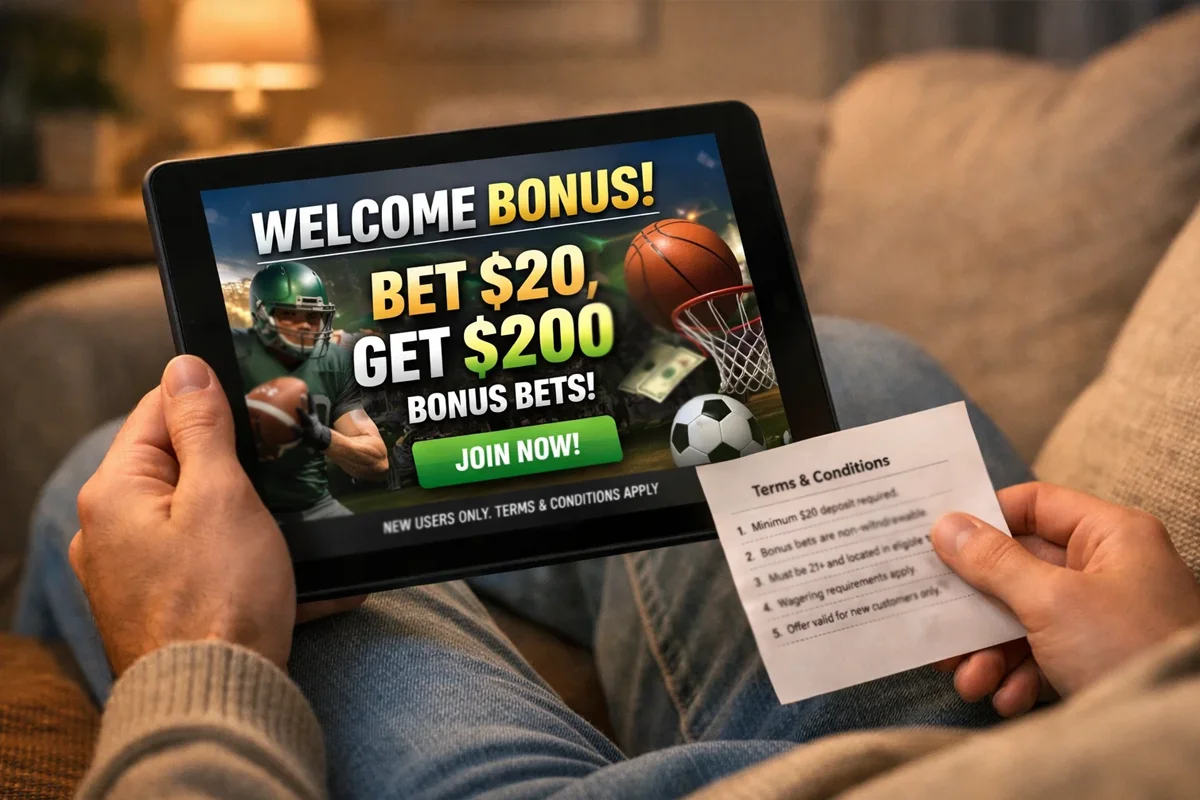 Welcome bonus offer displayed on betting site